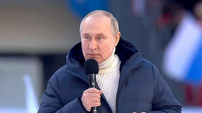 Putin hält Rede in Moskauer Stadion – TV-Übertragung abgebrochen