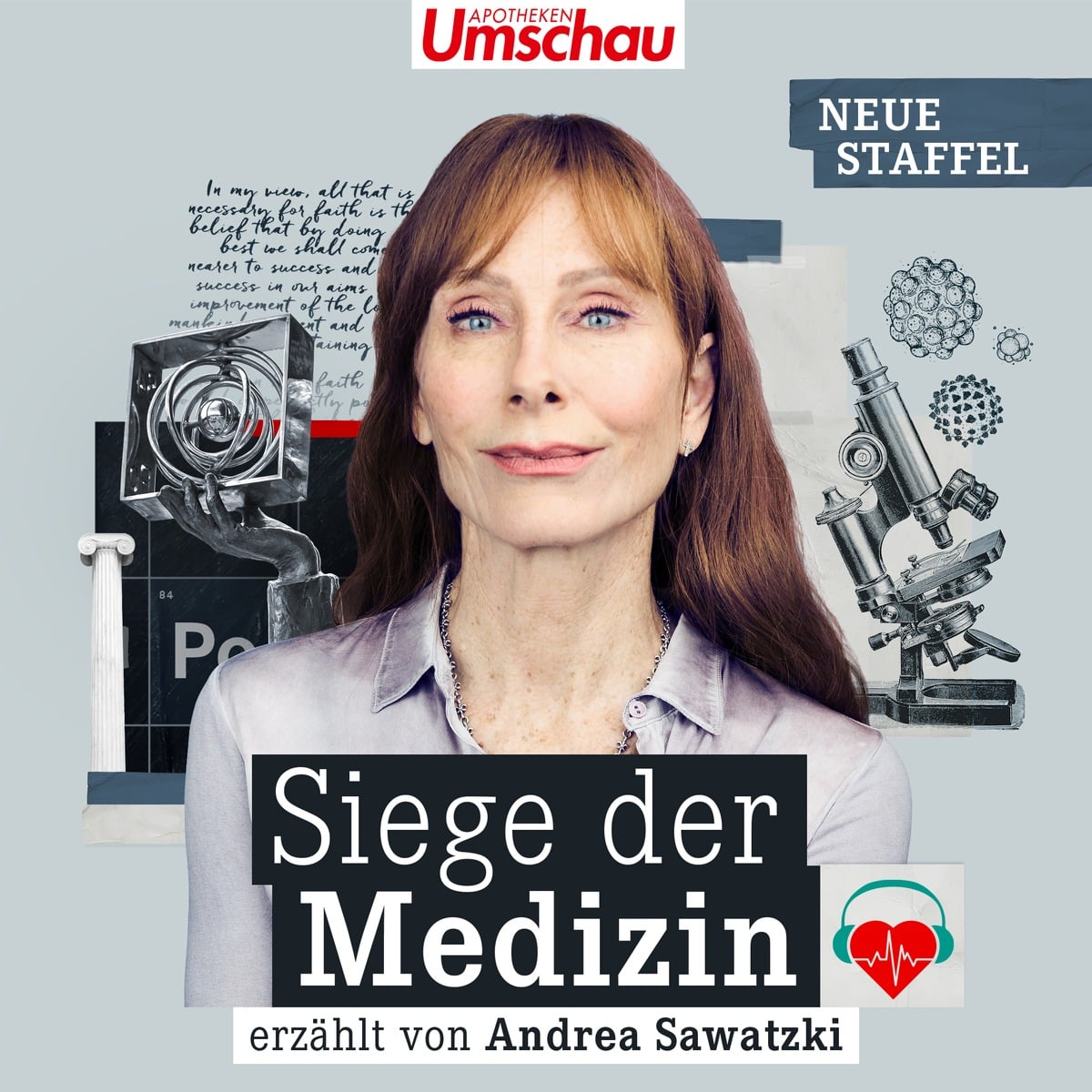 Neue Podcaststaffel Siege der Medizin: Andrea Sawatzki präsentiert Gamechanger in der Medizingeschichte