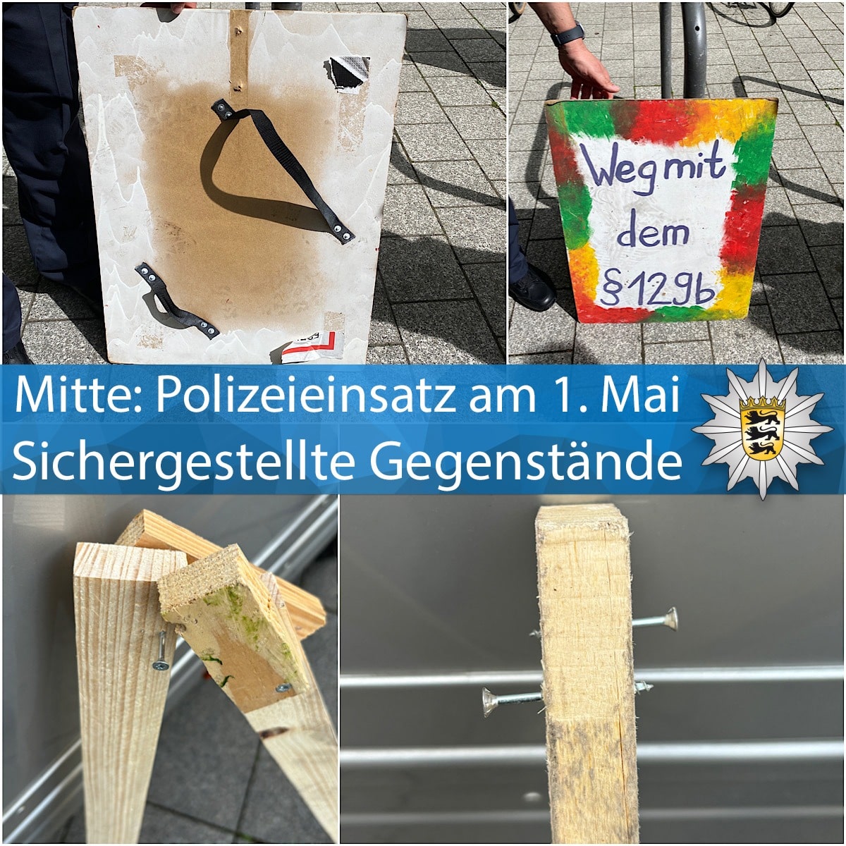 Blaulicht Polizei Bericht Stuttgart: Demonstrationsgeschehen am 1. Mai – Polizeieinsatz in der Innenstadt – …