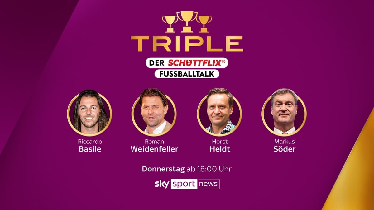 Markus Söder am Donnerstag zu Gast bei “Triple – der Schüttflix Fußballtalk” auf Sky Sport News