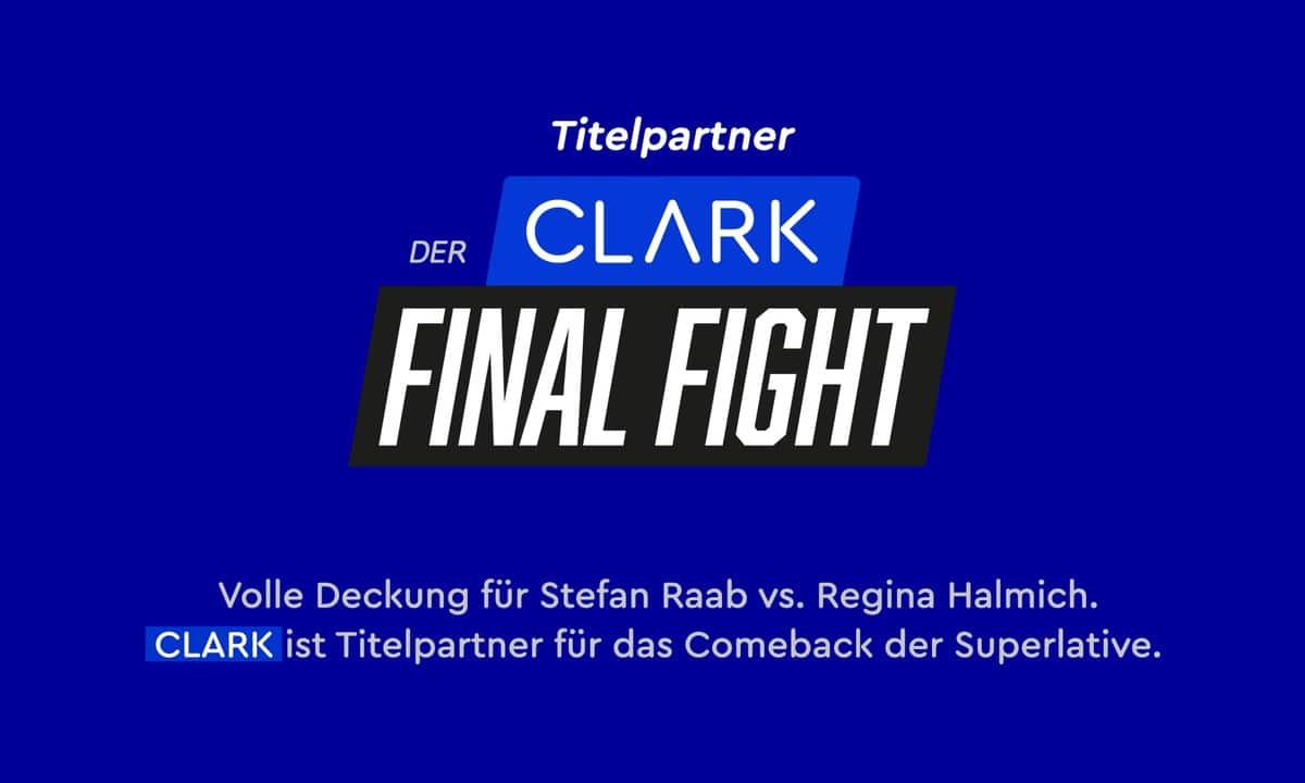 DER CLARK FINAL FIGHT: CLARK wird Titelpartner der TV-Sensation zwischen Stefan Raab und Regina Halmich